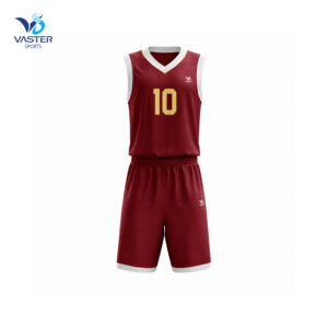 Custom basketball team uniform set with sleeveless jersey and shorts designed for professional team wear