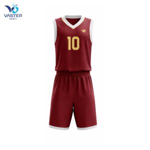 Custom basketball team uniform set with sleeveless jersey and shorts designed for professional team wear