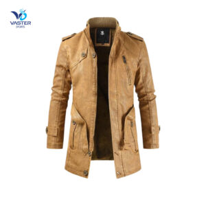 Hooded Leather Jacket for Men