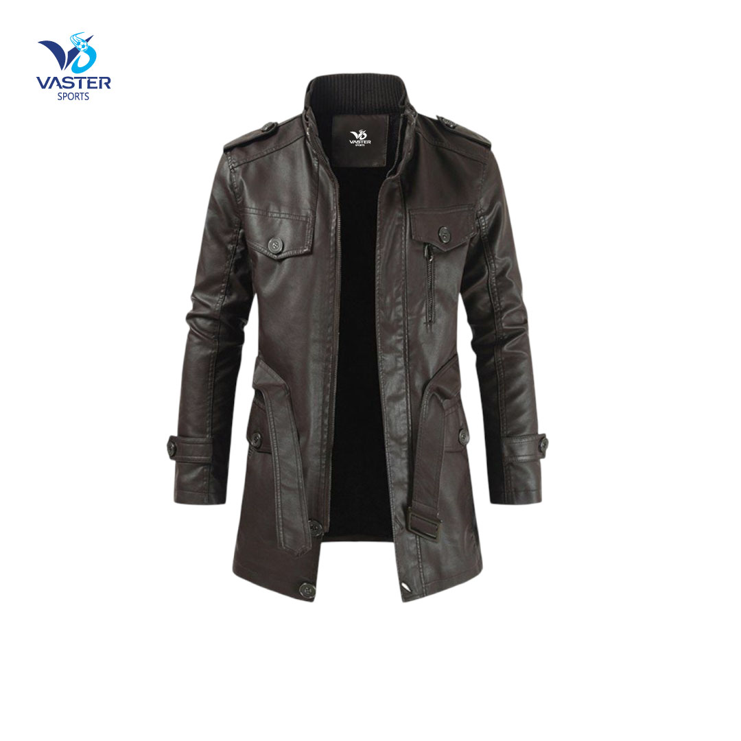 Trench Leather Jacket for Men