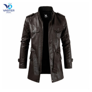 Trench Leather Jacket for Men