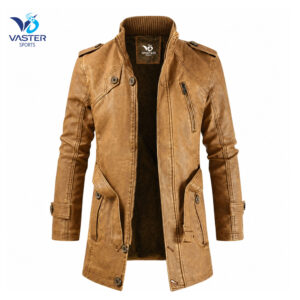 Hooded Leather Jacket for Men