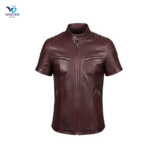 Men’s Steel Rider leather biker shirt with breathable panels, reinforced stitching, and structured fit