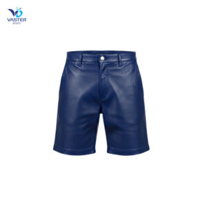 Men performance leather shorts in premium leather with athletic fit.