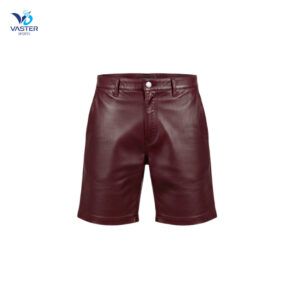 Biker leather shorts in premium leather with reinforced seams and urban style.
