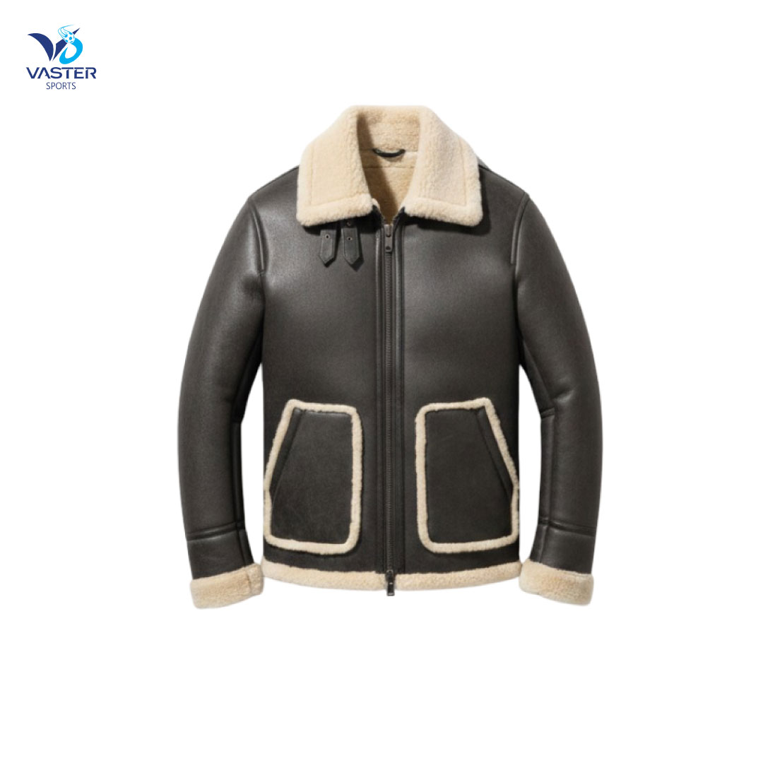 Men’s Alpine Edge premium leather jacket with soft shearling lining and tailored modern fit