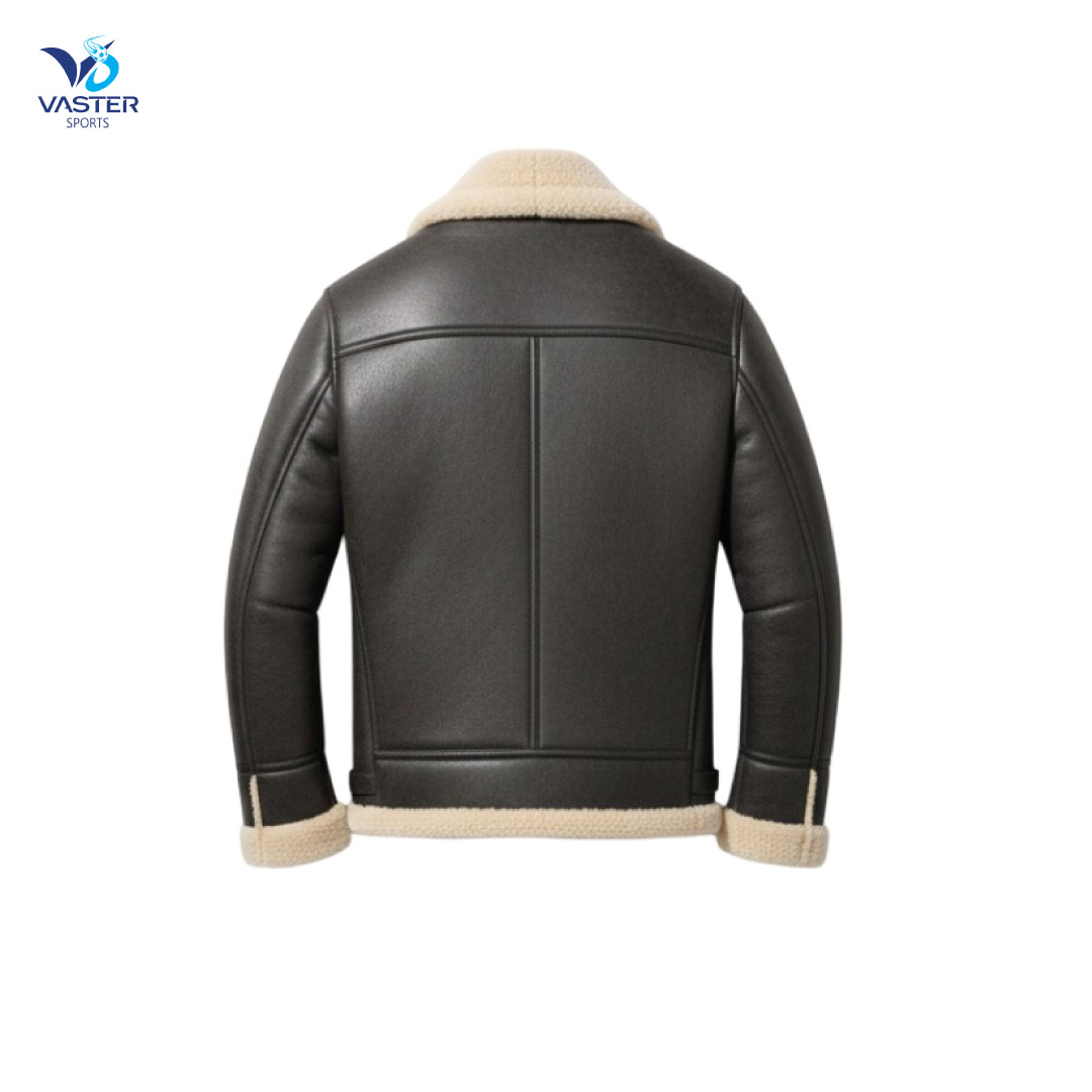 Men’s Alpine Edge premium leather jacket with soft shearling lining and tailored modern fit
