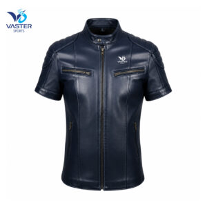 Men’s Midnight Torque biker leather shirt with ergonomic fit, breathable panels, and reinforced stitching