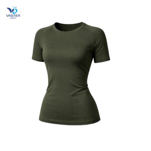 Women training workout t-shirt with lightweight breathable fabric for gym and fitness wear