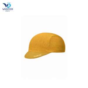 Women’s yellow cycling cap with breathable fabric and flexible brim