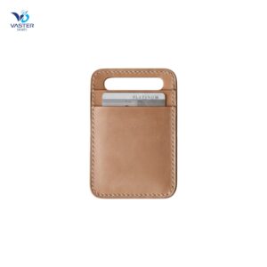 Compact leather card holder made from durable leather with slim pocket-friendly design