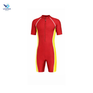 Custom performance swim suit for men with compression fit and team branding