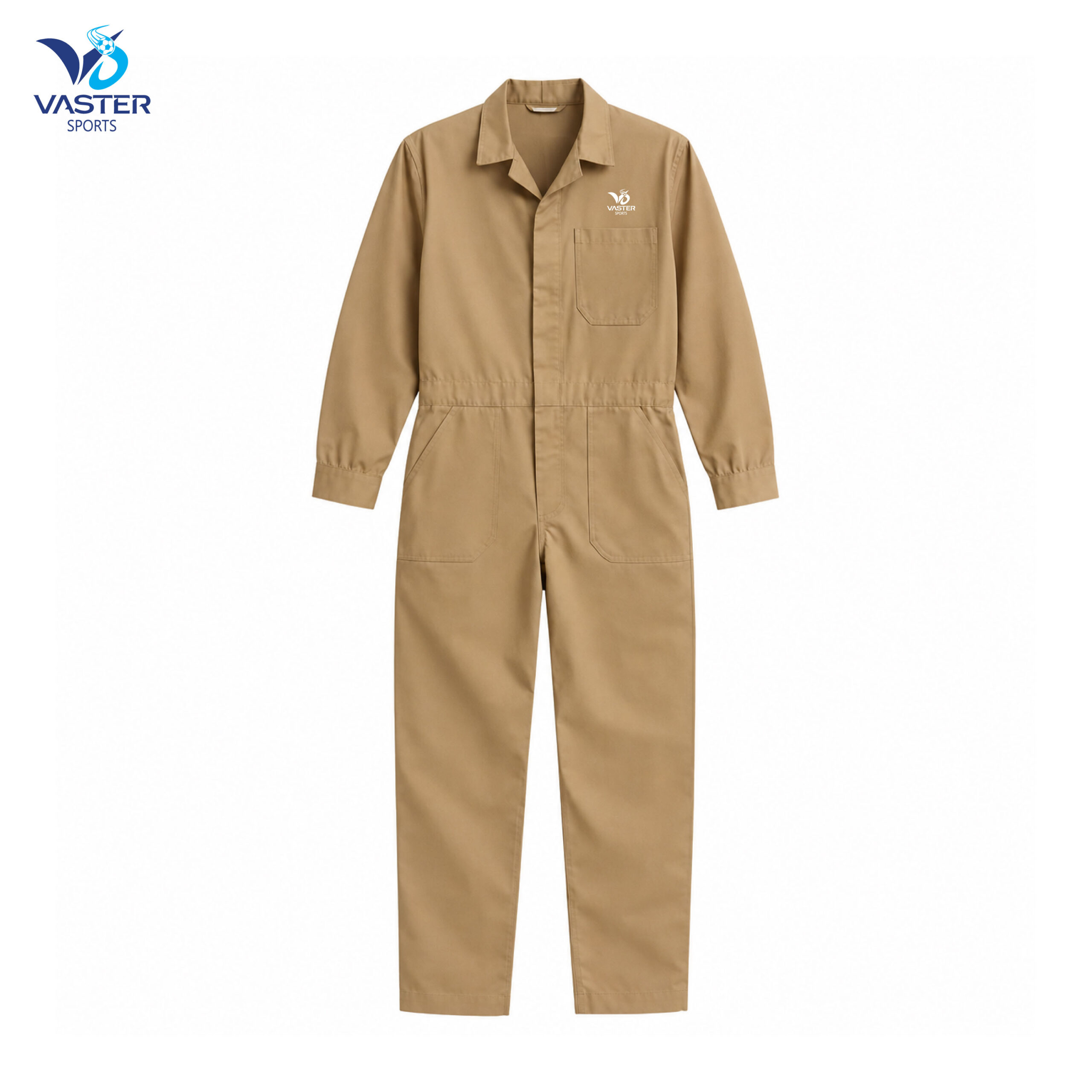 Industrial work suit made with heavy-duty breathable fabric and professional branding