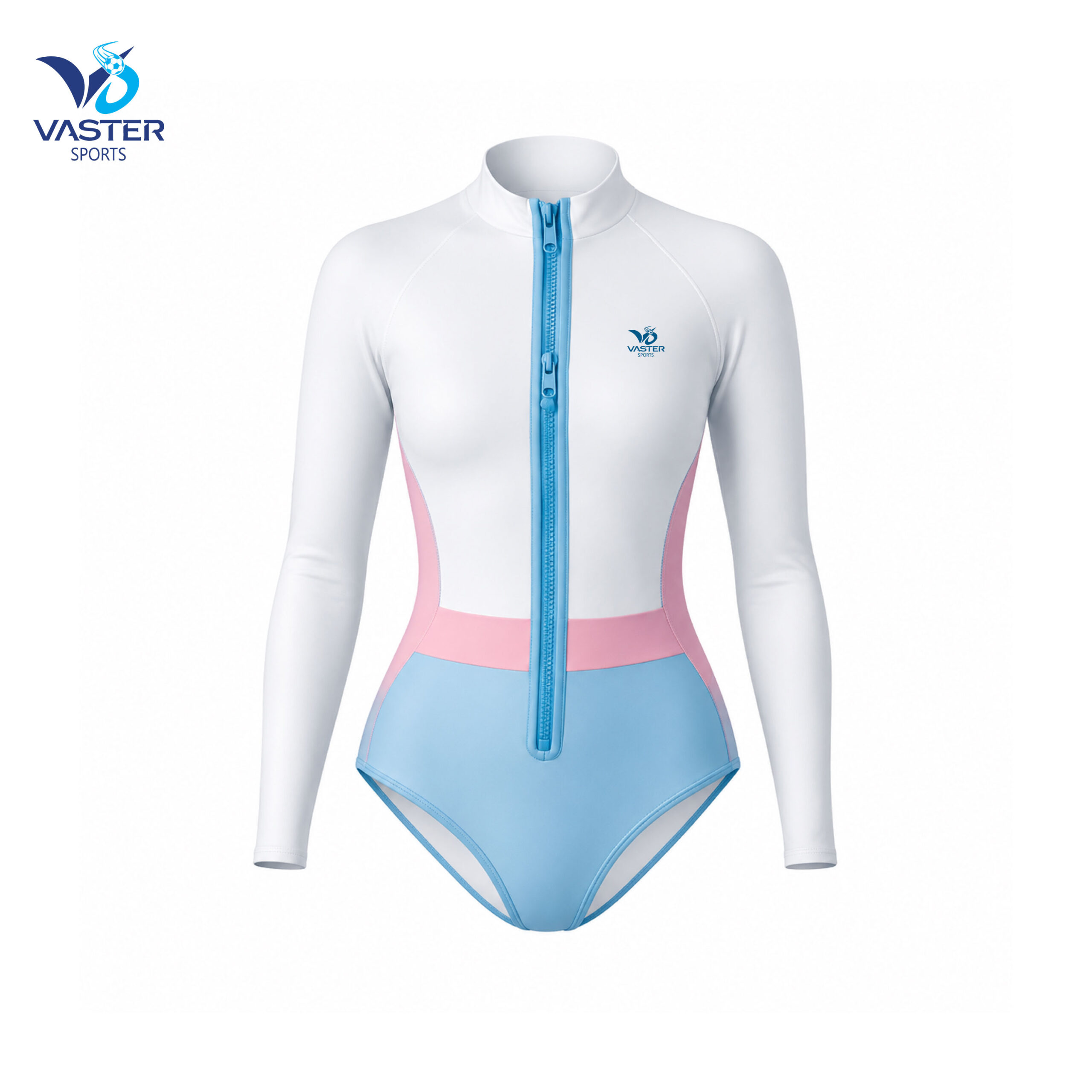 Long sleeve swim suit women designed for swim training and UV protection