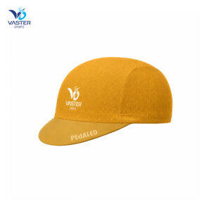 Women’s yellow cycling cap with breathable fabric and flexible brim