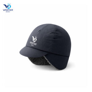 Navy women’s windproof cycling cap with fleece lining