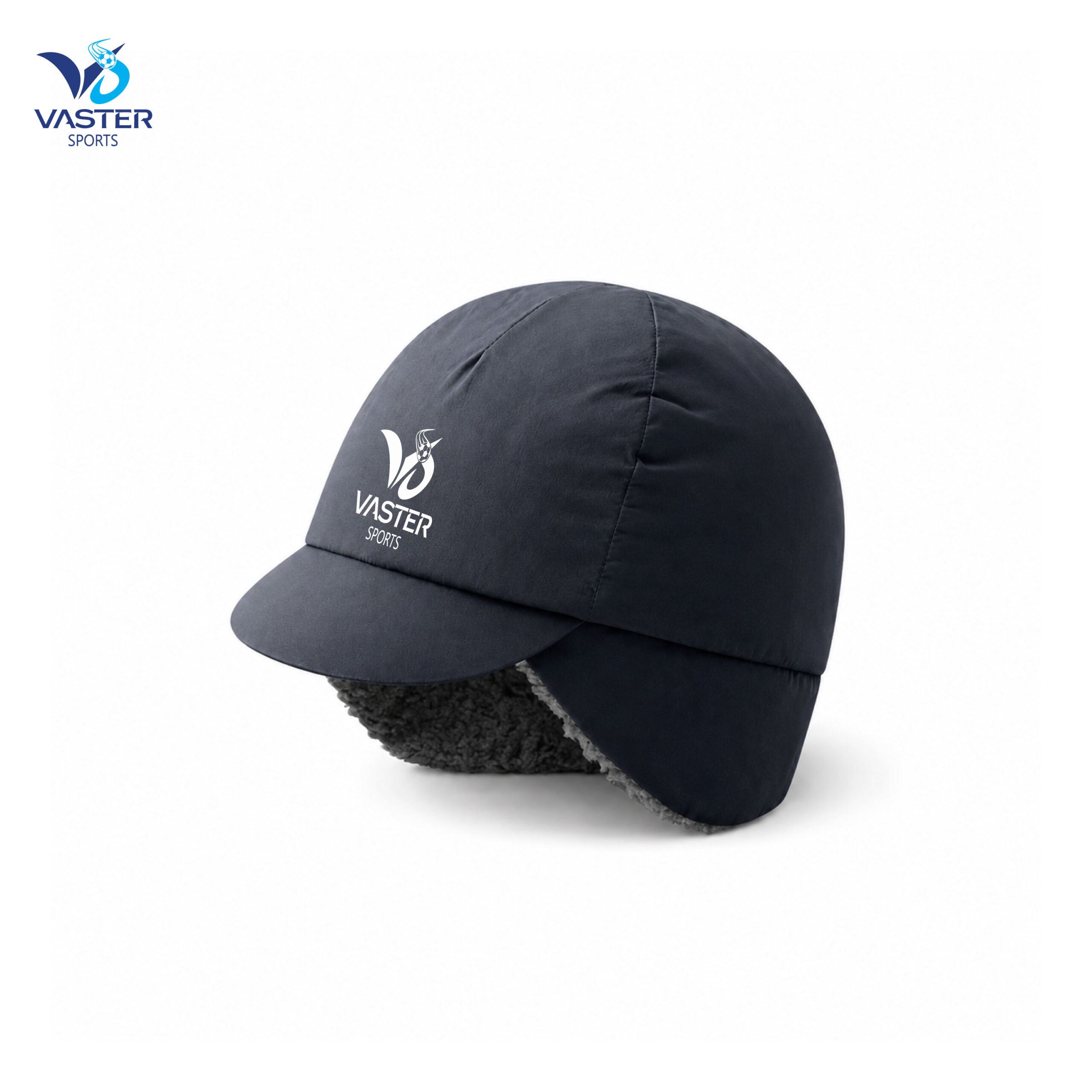 Navy women’s windproof cycling cap with fleece lining