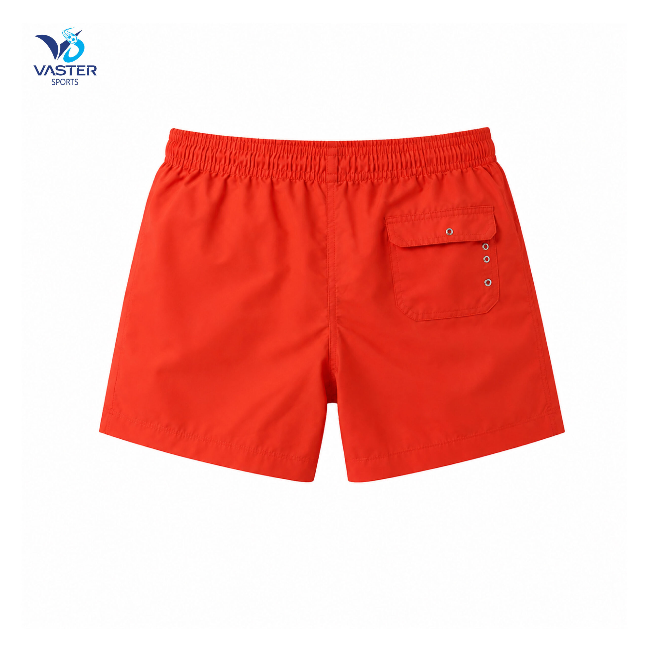 Custom team swim shorts with sublimated club logo design