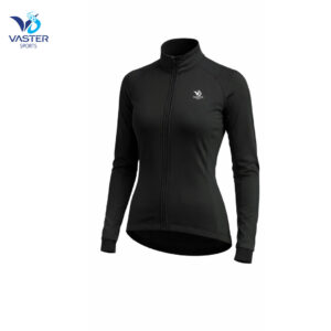 Women’s windproof cycling jacket with breathable performance fabric and athletic fit