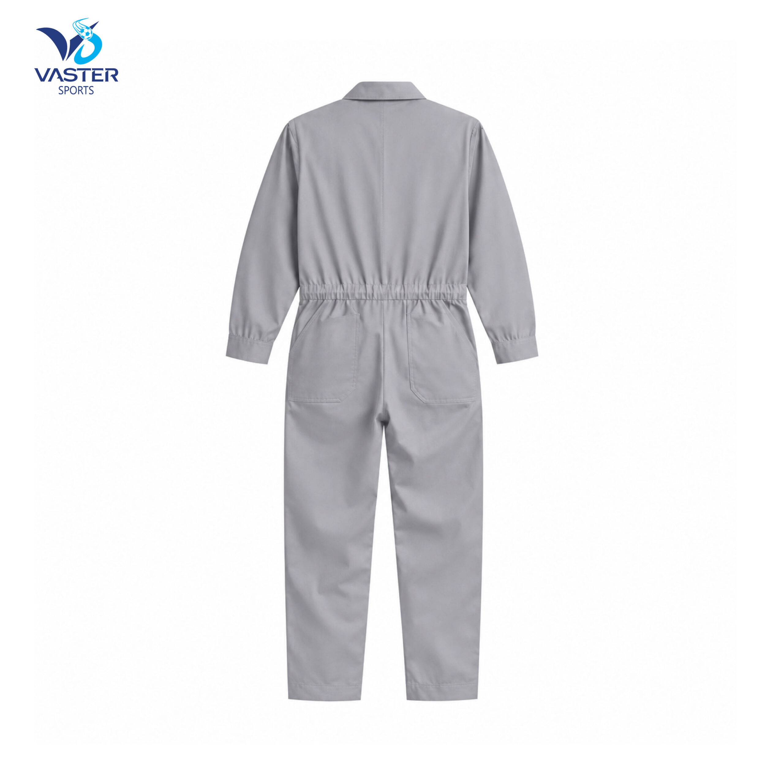 Custom grey industrial work suit made with durable safety fabric