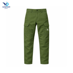 Construction work trousers with pockets in durable heavy-duty fabric