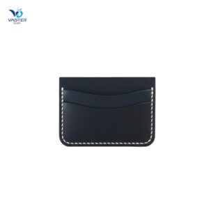 travel leather card holder with slim profile and organized card slots