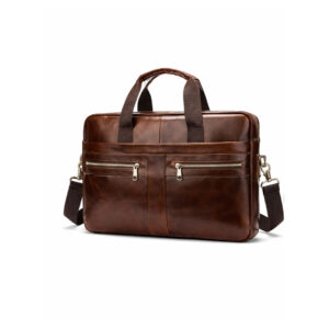 Slim leather laptop bag designed for modern business professionals with lightweight, minimalist design