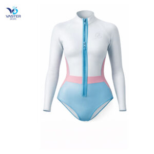 Long sleeve swim suit women designed for swim training and UV protection