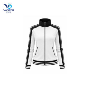 Women athletic track jacket designed for training, workouts, and everyday fitness wear