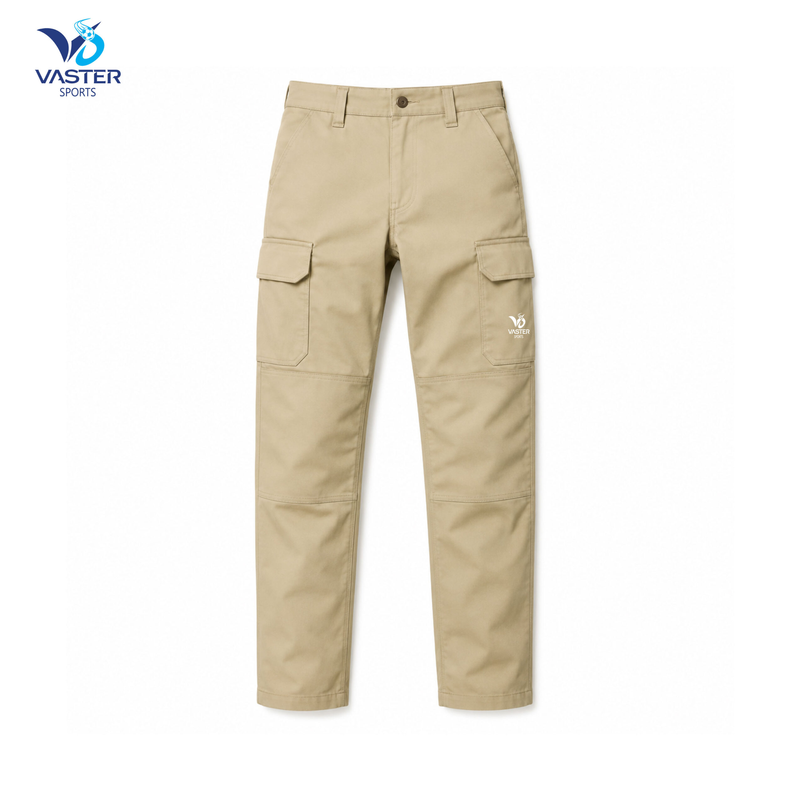 Tactical utility work trousers with reinforced knees and cargo pockets in durable fabric