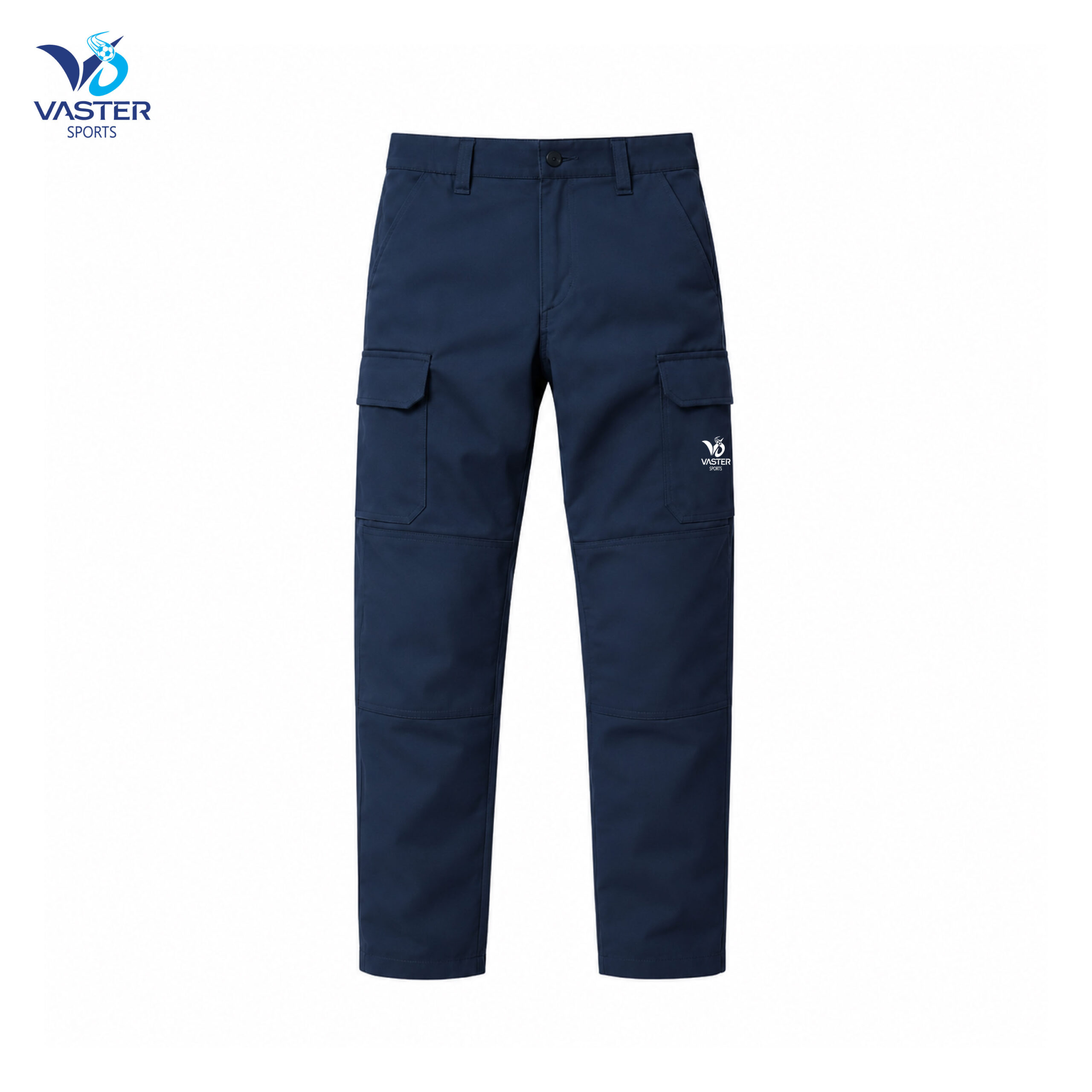 Industrial cargo work trousers with reinforced knees and multiple functional pockets