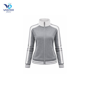 Women gym track jacket designed for workouts, training, and active fitness wear