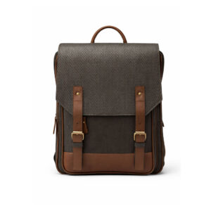 Laptop leather backpack with premium leather, padded compartments, and ergonomic straps.