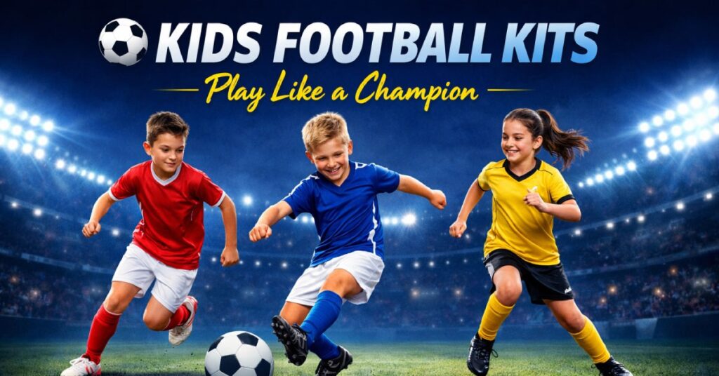 Kids football kits custom youth teamwear for schools and academies by Vaster Sports