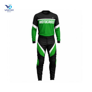 Custom motocross racing uniform with professional jersey and riding pants