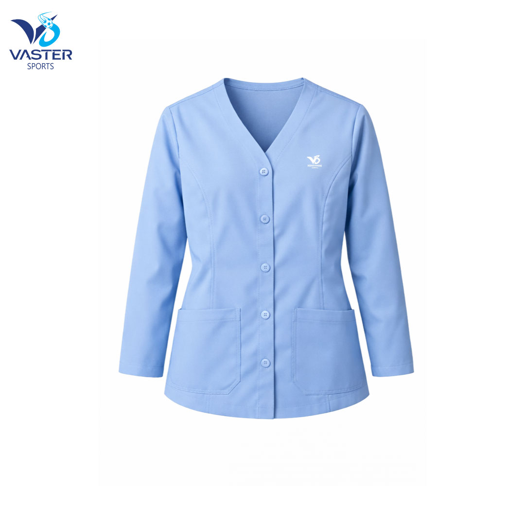 Women medical performance jersey with stretch fabric designed for healthcare professionals