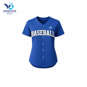 Women button down baseball jersey with classic style and custom team logo