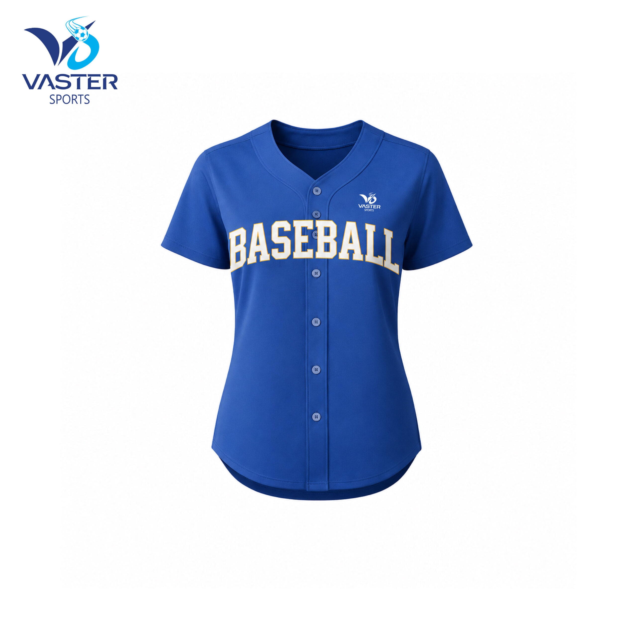Women button down baseball jersey with classic style and custom team logo
