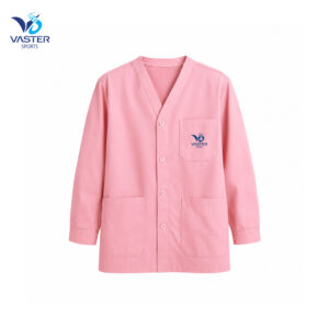 Pink men medical scrub jersey with breathable fabric and professional fit