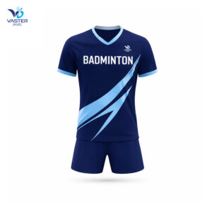 Custom badminton team uniform with professional jersey and shorts for competitive play