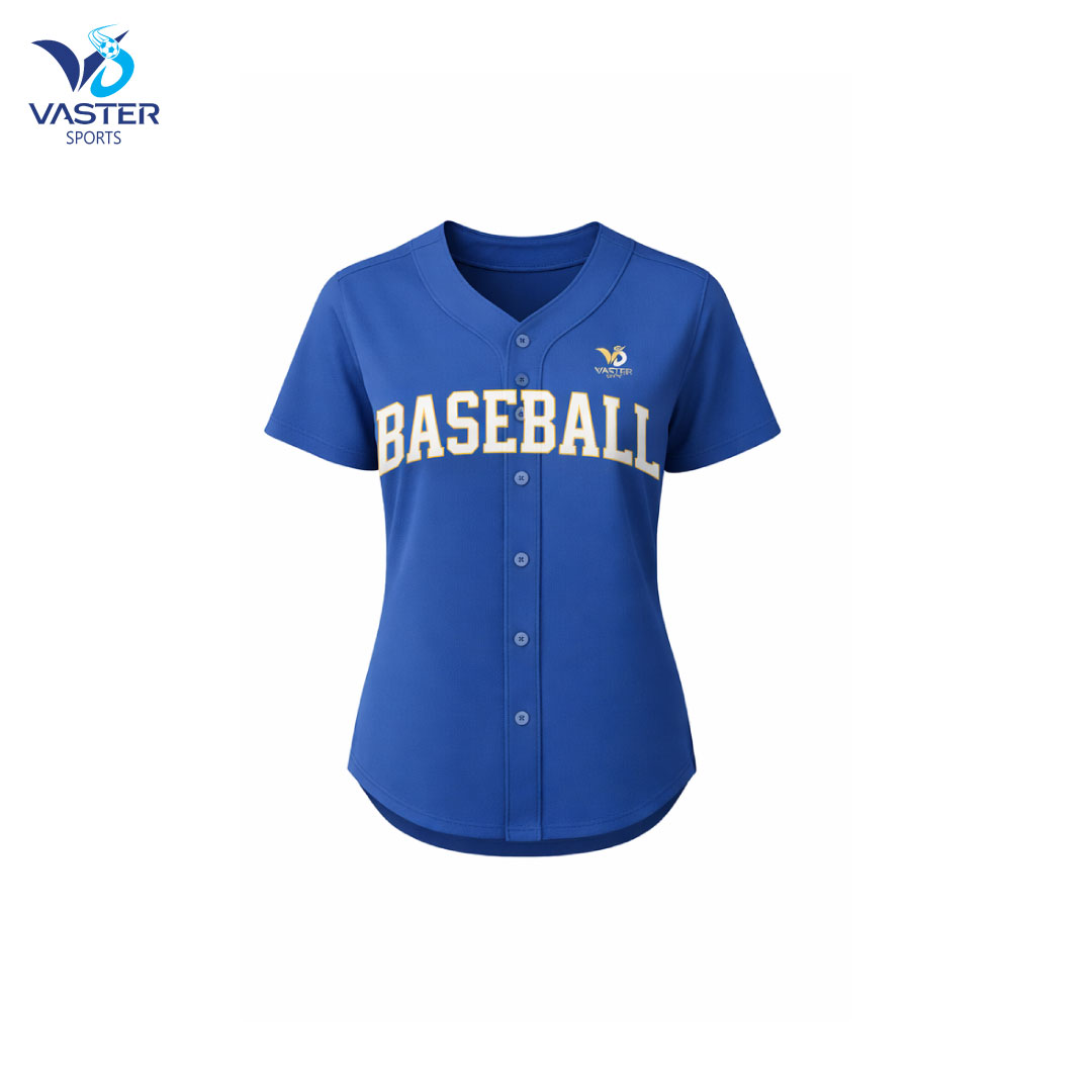 Women button down baseball jersey with classic style and custom team logo