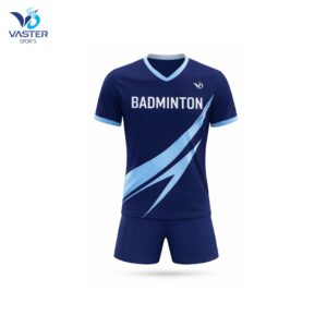 Custom badminton team uniform with professional jersey and shorts for competitive play