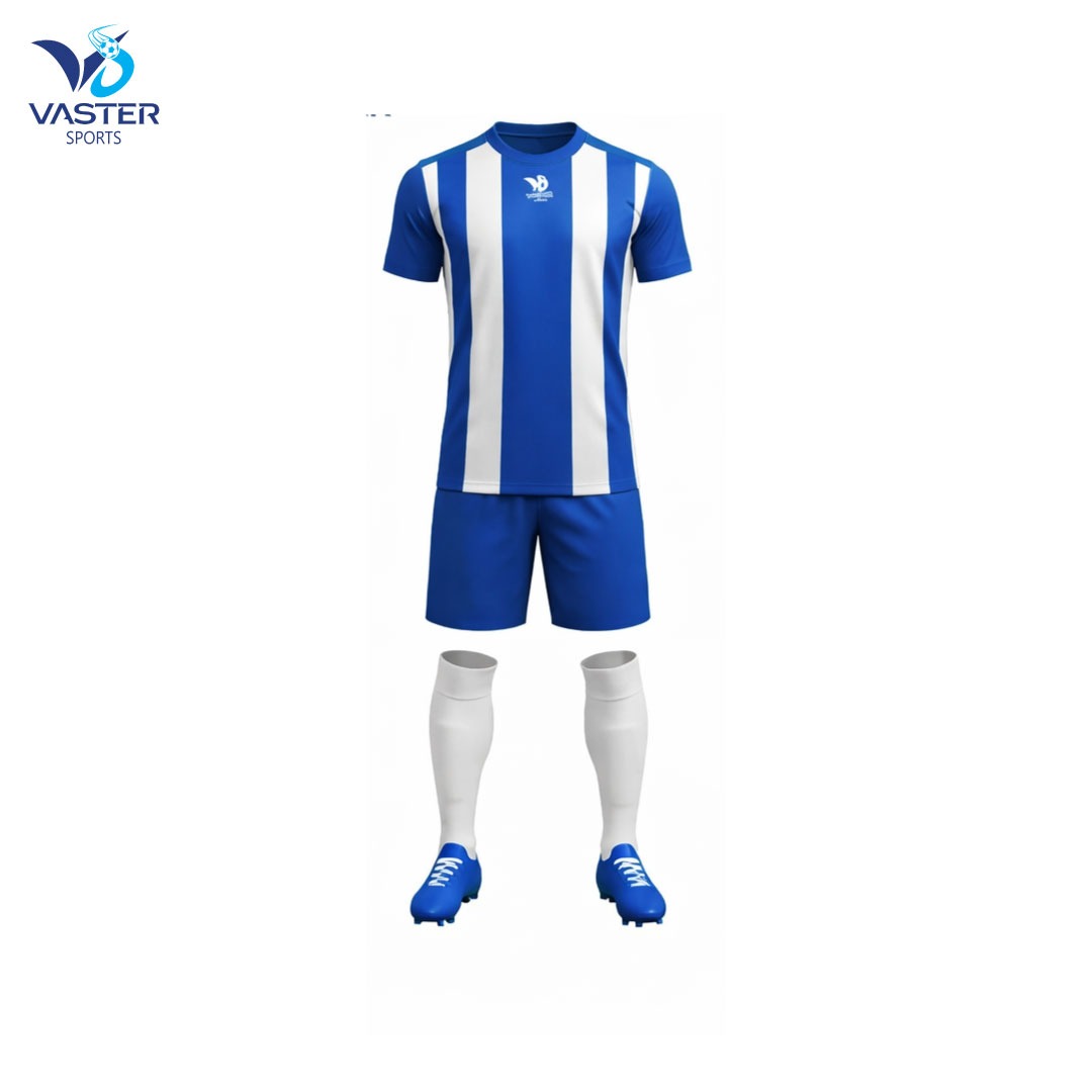 Custom soccer team uniform with professional jersey and shorts