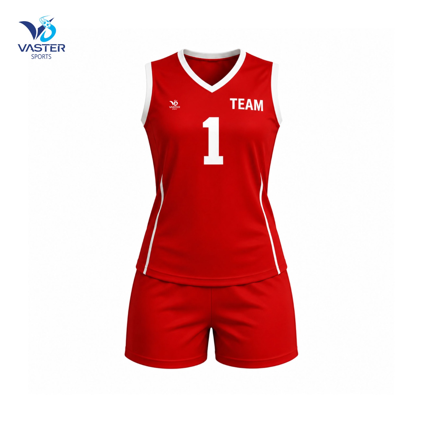sublimated volleyball uniforms women red design