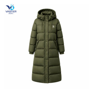 Women’s long quilted puffer jacket for winter casual wear