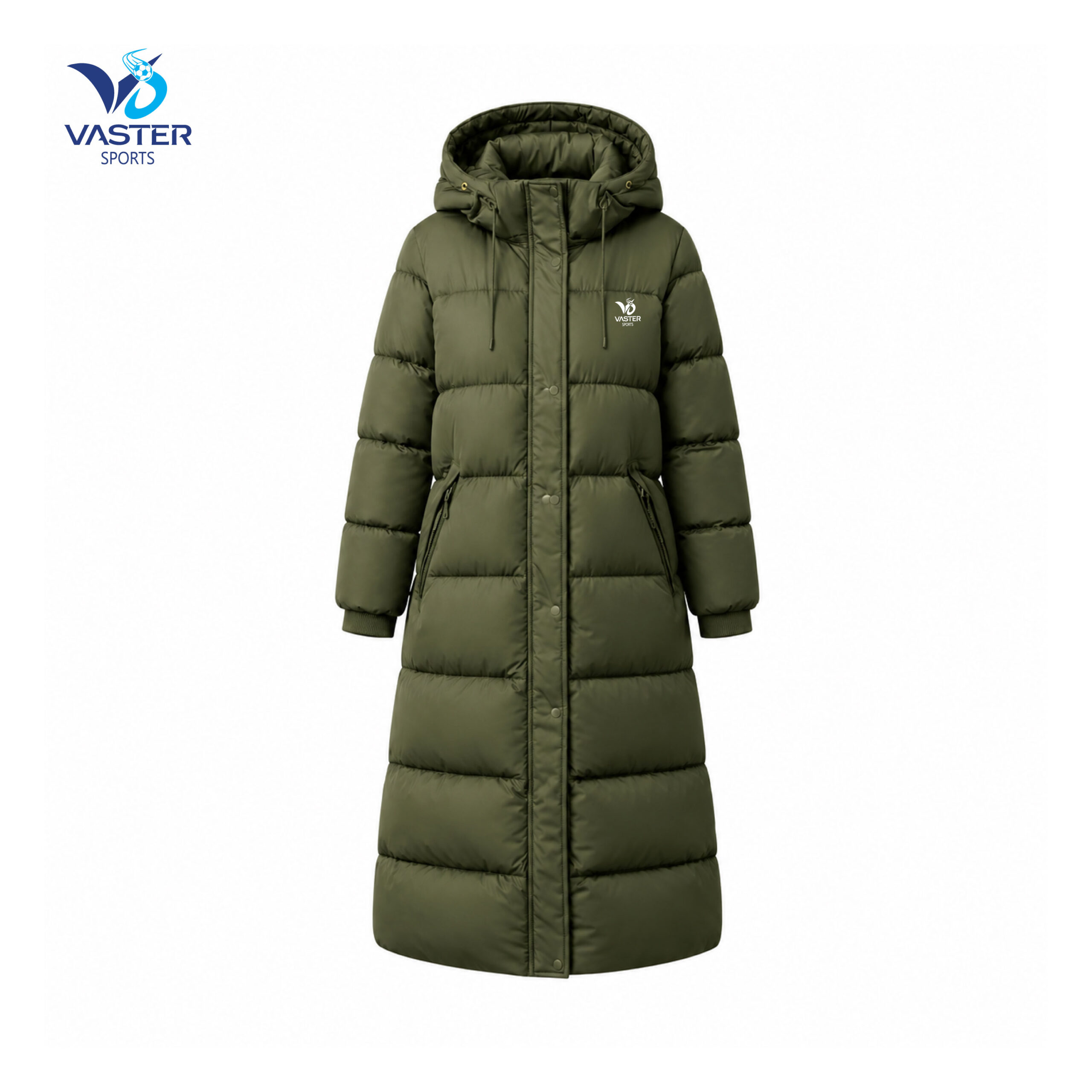 Women’s long quilted puffer jacket for winter casual wear