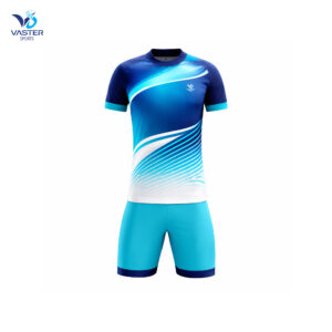 Custom football uniform with team logo and breathable performance fabric