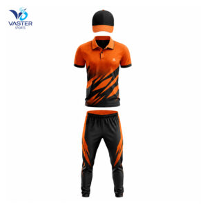 Custom cricket uniform with jersey and trousers and team logo design