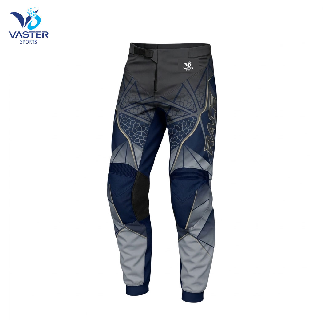 Custom motocross pants with durable fabric and off-road racing design