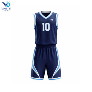 Sublimated basketball uniform with vibrant colors and full team design set